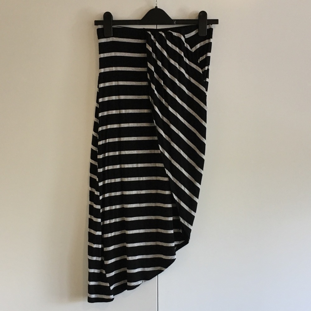 Bobeau Striped Sarong Asymmetrical Skirt Small